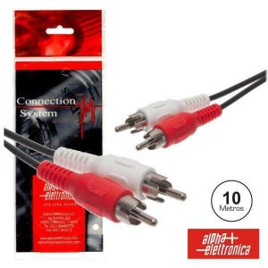 Cabo 2-Rca Macho / 2-Rca Macho 10m Pvc Polybag - (17-009/10B)