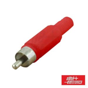 Ficha Rca Macho Vermelha Pvc C/ Proteção De Cabo - (17-10)
