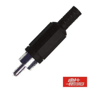 Ficha Rca Macho Preta Pvc C/ Proteção De Cabo - (17-20)