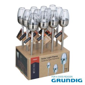 Candeeiro Solar C/ Efeito Chama LED 12x GRUNDIG - (26136)