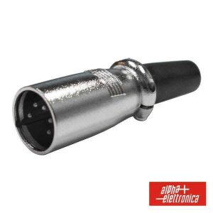Ficha XLR 5p Macho Niquelada Proteção Bloqueio - (40-65)