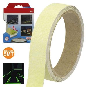 Fita Adesiva Antiderrapante 25mm Fosforescente 5m - (47180)