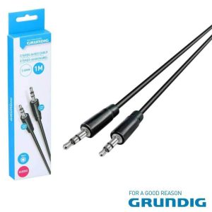 Cabo Jack 3.5mm Macho / Jack 3.5mm Macho 1m Preto GRUNDIG - (47213)