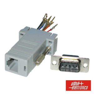 Ficha Adaptadora RJ45  / D 9p Macho - (64-308)