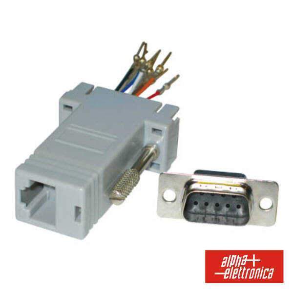Ficha Adaptadora RJ45 / D 9p Macho - (64-308)