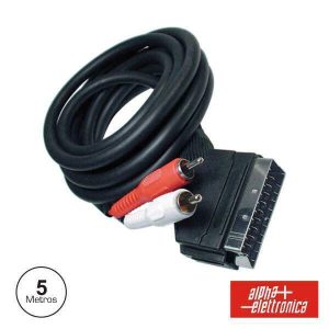 Cabo Scart Macho Vídeo / 2 Rca Macho 5m - (92-060A/5)