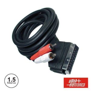 Cabo Scart Macho Vídeo / 2 Rca Macho 1.5m - (92-060A)
