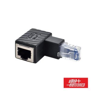 Ficha Adaptador RJ45 Macho P/ RJ45 Fêmea 90º ALPHA - (94-955-3)