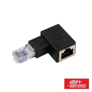Ficha Adaptador RJ45 Macho P/ RJ45 Fêmea 90º ALPHA - (94-955-5)