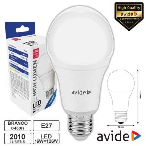 Lâmpada LED E27 Globo A70 16W 230V 6400K 2010lm AVIDE - (ABG27CW-16W-AP)