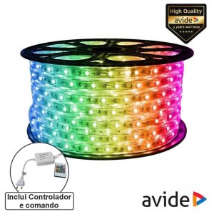 Fita 3000 LEDS 5050 RGB 220V 50m 14.4W/m IP67 AVIDE - (ABLS-60RGB67-14.4W)