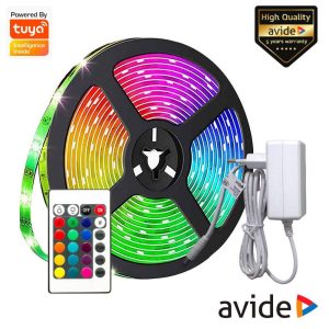 Kit Fita 90 LEDS RGB 12V 3m IP20 C/ Comando AVIDE - (ABLSBL-30RGB20-7W)
