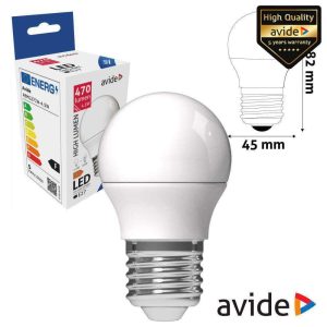 Lâmpada LED E27 Globo G45 4.5W 230V 6400K 470lm AVIDE - (ABMG27CW-4.5W)