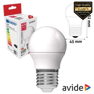 Lâmpada LED E27 Globo G45 4.5W 230V 3000K 470lm AVIDE - (ABMG27WW-4.5W)