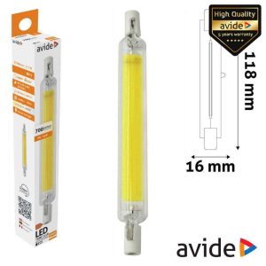 Lâmpada R7S 7W 230V LED COB 118mm 4000K AVIDE - (ABR7SNW7W-CL)