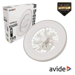 Ventoinha de Teto c/ Luz LED 2x24W 5200lm C/ Comando AVIDE - (AFCLCCT-WHS)