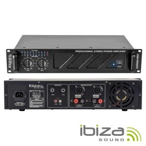 Amplificador Áudio 19" 2x480W Preto IBIZA - (AMP600-MKII)