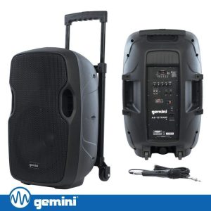 Coluna Amplificada 15" 2000W BT/FM/USB/SD/MIC/BAT GEMINI - (AS-15TOGO)