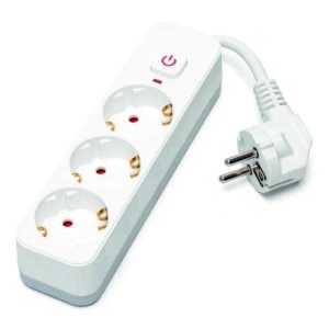 Tomada Elétrica c/ 3 Saídas Schuko C/ Interruptor 3G1.0 - (B20103B08)
