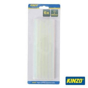 Conjunto 6 Barras Cola Quente 11x200mm Transparentes KINZO - (BRICO519)