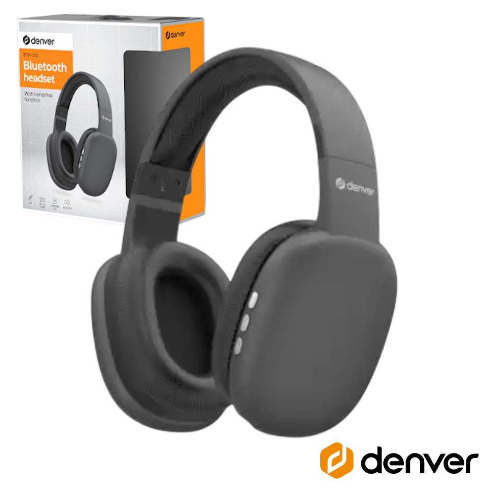 Auscultadores Bluetooth Preto Mic DENVER - (BTH-252MK2)