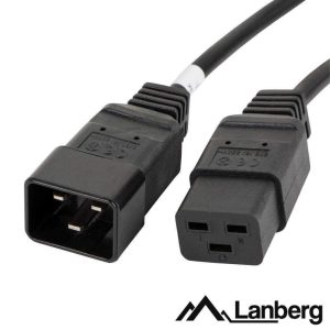 Cabo Alimentação IEC C20 Macho / C19 Fêmea 1.8m LANBERG - (CA-C19E-10CC-0018)