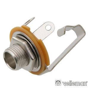 Ficha Jack 6.35mm Fêmea Mn P/ Chassis - (CA039)