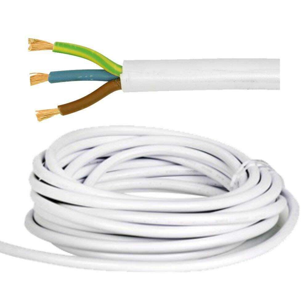 Cabo Alimentação Elétrico 3x1.5mm² Branco 5m - (CAE3X1.5B)