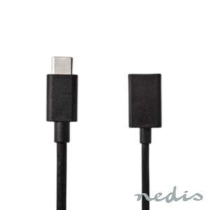 Cabo USB-A 3.2 Fêmea / USB-C Macho 15cm - (CCGB61710BK02)