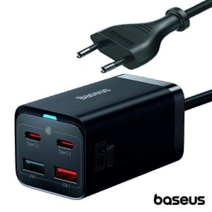 Carregador de Mesa GaN3 PRO 2x USB-A / 2x USB-C 65W BASEUS - (CCGP040101)
