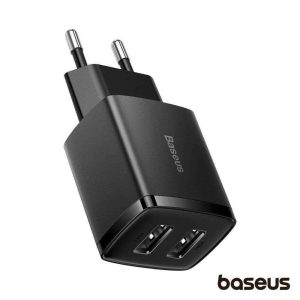 Alimentador Comutado 2xUSB-A 10.5W Preto BASEUS - (CCXJ010201)