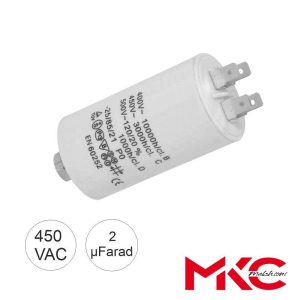 Condensador Arranque 2uF 450V C/ Terminais Faston - (COA2/450M)