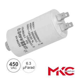 Condensador Arranque 6.3uF 450V C/ Terminais Faston - (COA6.3/450M)
