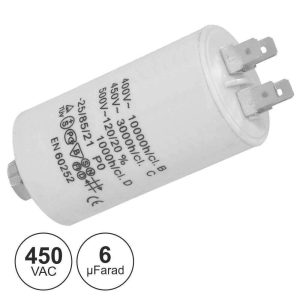 Condensador Arranque 6uf 450V C/ Terminais Faston - (COA6/450)