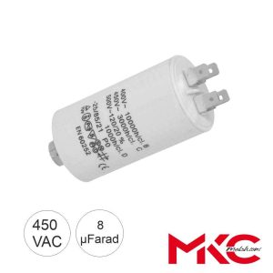 Condensador Arranque 8uF 450V C/ Terminais Faston - (COA8/450M)