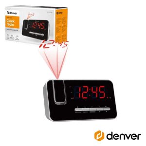 Relógio Despertador C/ Projeção 180º AM/FM DENVER - (CRP-618)