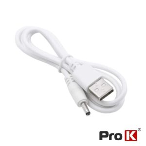 Cabo Alimentação USB-A 2.0 / DC 3.5mm Branco PROK - (CUSB-DC-02WH)