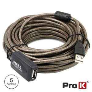Cabo USB-A 2.0 Macho / USB-A Fêmea Amplificado 5m PROK - (CUSB205/5ACT)