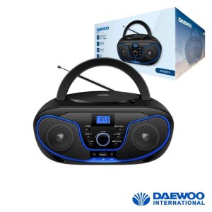 Rádio Portátil CD/FM/AUX/BT E USB Colunas 2x2W DAEWOO - (DW3012)