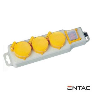 Extensão Elétrica 3x Schuko C/ Interruptor 1.5m IP44 ENTAC - (ESE1.5G3-1.5-SW)