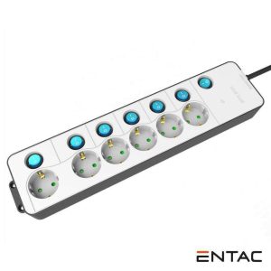 Extensão Elétrica 3G1.5 6xSchuko C/ Interruptores 1.5m ENTAC - (ESE1.5G6-1.5-SW-W)