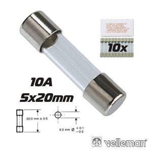 Fusível 5x20 Fusão Rápida 10a (10X) VELLEMAN - (FF10N)