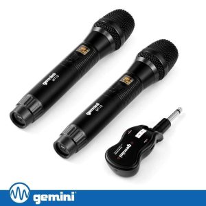 Conjunto 2x Microfones S/ Fios UHF C/ Receptor Jack GEMINI - (GMU-M200)
