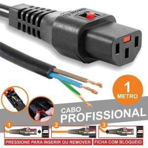Cabo Alimentação Prof. Iec C13 Fêmea 1M Preto - (IECPRO201C)