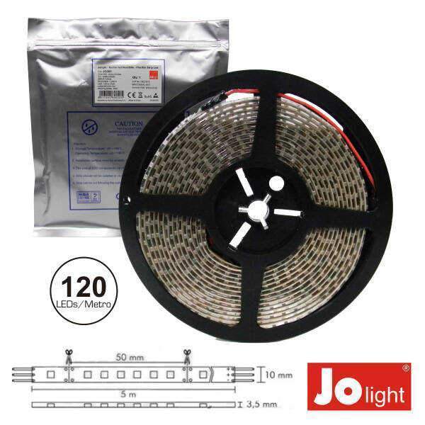 Fita 600 LEDS 3528 Impermeável Branco Quente 12V 5m Jolight - (JO365/3WW-B)