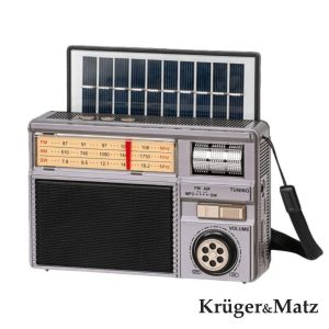 Rádio Portátil AM/FM/SW e MP3 C/Painel Solar KRUGERMATZ - (KM0831)