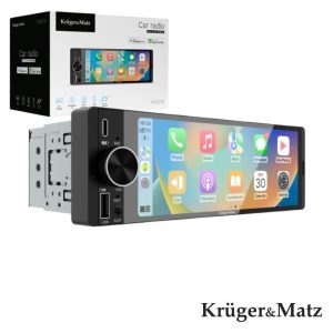 Auto-Rádio 1DIN 6.36" 60Wx4 C/ BT/FM/AUX/USB CarPlay/Android - (KM2016)