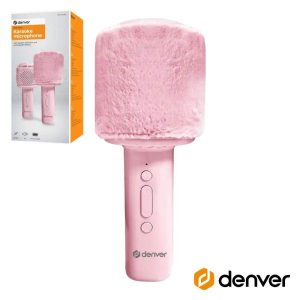 Microfone S/ Fios C/ Coluna Bluetooth Rosa DENVER - (KMS-30RO)