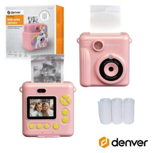 Câmara Digital Rosa P/ Crianças C/ Impressora Unicorn - (KPC-1363RO)
