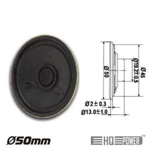 Altifalante Miniatura 0.5W 8 Ohm 50mm HQ POWER - (MLS1)